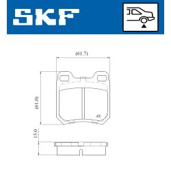 Brake Pad Set VKBP90736 SKF VKBP 90736 OE Ref 1605005