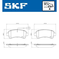Brake Pad Set VKBP90769E SKF VKBP 90769 E OE Ref 1612434080 SKF