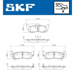 Brake Pad Set VKBP90824A SKF VKBP 90824 A OE Ref 05080871AA