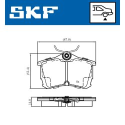 Brake Pad Set VKBP90897A SKF VKBP 90897 A OE Ref 1JO698151B SKF