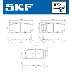 Brake Pad Set VKBP90921A SKF VKBP 90921 A OE Ref 58302H1A00 SKF