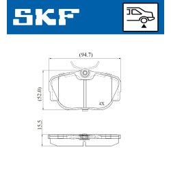 Brake Pad Set VKBP90938 SKF VKBP 90938 OE Ref SFP100470
