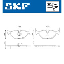 Brake Pad Set VKBP90965 SKF VKBP 90965 OE Ref 34211154221 SKF
