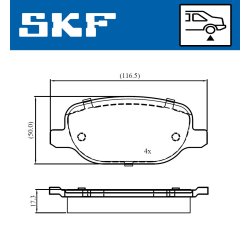 Brake Pad Set VKBP90972 SKF VKBP 90972 OE Ref 77363579