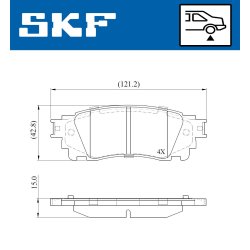 Brake Pad Set VKBP90980 SKF VKBP 90980 OE Ref 0446658021 SKF