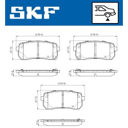 Brake Pad Set VKBP91103A SKF VKBP 91103 A OE Ref 58302A9A00