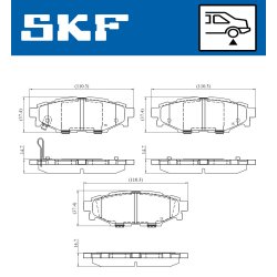 Brake Pad Set VKBP91113A SKF VKBP 91113 A OE Ref 26696AG051 SKF