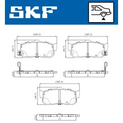 Brake Pad Set VKBP91145A SKF VKBP 91145 A OE Ref 440604U090