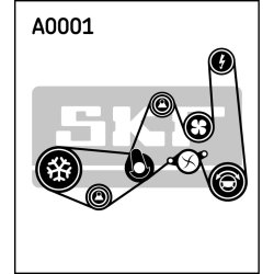 Water Pump + V ribbed Belt Kit VKMC31051 2 SKF VKMC 31051-2 OE Ref 46542303