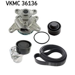 Water Pump + V ribbed Belt Kit VKMC36136 SKF VKMC 36136 OE Ref 6000616598