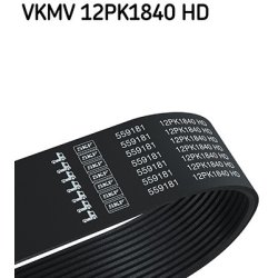 V ribbed Belt VKMV12PK1840HD SKF VKMV 12PK1840 HD OE Ref 504022568