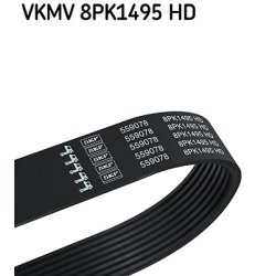 V ribbed Belt VKMV8PK1495HD SKF VKMV 8PK1495 HD OE Ref 06580490038 SKF