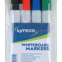 Bullet Tip Whiteboard Markers Assorted Wallet of 4