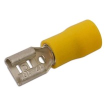 Wiring Connectors Yellow Female Slide On Pack Of 100 (Workshop Packs) Diameter 9.5mm