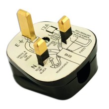 High Impact Mains Plug Tops Pack Of 10 (Mains Cable Wiring) Colour Black Tools & Maintenance