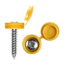 Self Tapping Screws (pack of 100) (SelfTap Screw & Cap) Colour Yellow