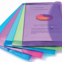 Assorted Foolscap Polypropylene Popper Wallets Pack of 5 (Envelope Wallets)