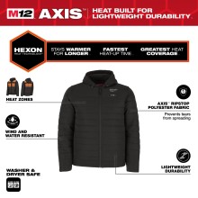 M12 HEXON HEATED PUFFER JACKET BLACK XL MILWAUKEE 4932493840 Tools & Maintenance