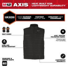 M12 HEXON HEATED PUFFER VEST BLACK XL MILWAUKEE 4932493845 Tools & Maintenance