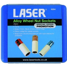 Alloy Wheel Nut Sockets 3 Piece (Tyre & Wheel Tools) Tools & Maintenance