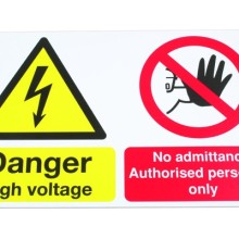 Safety Sign Danger High Voltage No Admittance 500 x 300mm (Hazard Signs)