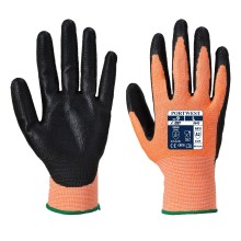 Cut Resistant Nitrile Foam Grip Gloves Amber Black Size M