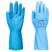 FD Chemical B Latex Light Gauntlet Blue Pack of 12 (Latex Gauntlet) Size Small