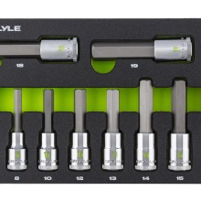 10PC 1 2DR METRIC HEX SOCKET SET Bits Single