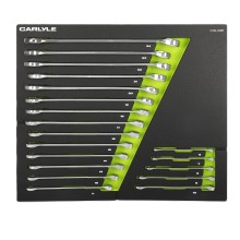 19 PC Metric 12 PT Long Combination Wrench Set Spanners Sets