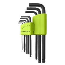 9 PC LONG HEX BALL KEY SET METRIC