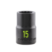 1/2in Drive 15mm 12 PT Impact Socket CARLYLE HAND TOOLS CIS12115M