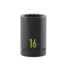 1/2in Drive 16mm 12 PT Impact Socket CARLYLE HAND TOOLS CIS12116M