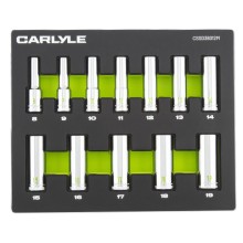 19PC 3/8DR 6PT DEEP SCKT SET 6-24MM CARLYLE HAND TOOLS CSSD38012M