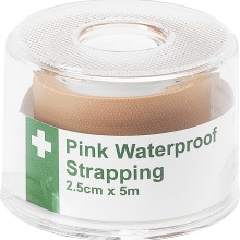 HypaPlast Pink Waterproof Strapping 2.5cm x 5m (Supports & Dressings)