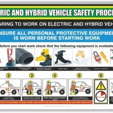 EV Hybrid Vehicle Preparing to Work Poster (Health & Safety Posters)