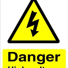 Rigid Sign Electric Vehicle Warning 297mm x 210mm x 179mm (Stockist Signs)