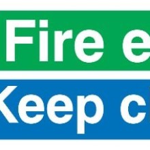 Fire Exit Keep Clear Sign Rigid Polypropylene 150mm x 450mm (Safe Condition Signs)