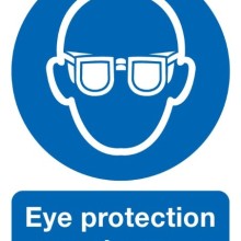 Eye Protection Must Be Worn Sign Rigid Polypropylene (Mandatory Signs)