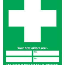 First Aider Awareness Sign Rigid Polypropylene (Safe Condition Signs)