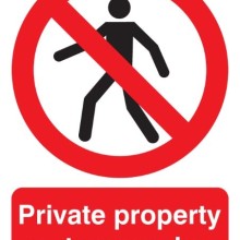 Private Property Sign Rigid Polypropylene (Prohibition Signs)