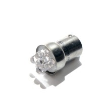 12V BA15S 5 LED Bulb (LED Bulbs) Colour Red