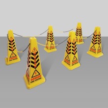 Warning Bollard 6 Cone Kit and Barrier Chain (Barriers)