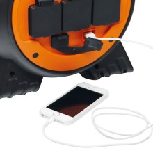 3 Way Mobile Mains Roller Power Unit with Twin USB (Electric Hook Up) Tools & Maintenance