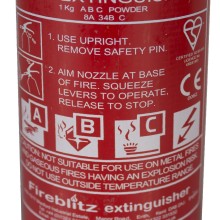 ABC Dry Powder Fire Extinguisher with Gauge (Fire Extinguishers) Size 1kg Tools & Maintenance
