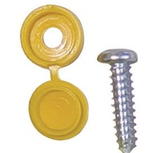Number Plate Caps & Screws Pack of 50 (SelfTap Screw & Cap) Colour Yellow