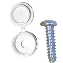 Number Plate Caps & Screws Pack of 50 (SelfTap Screw & Cap) Colour White
