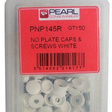 Number Plate Caps & Screws Pack of 50 (SelfTap Screw & Cap) Colour White Tools & Maintenance