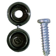 Number Plate Caps & Screws Pack of 50 (SelfTap Screw & Cap) Colour Black
