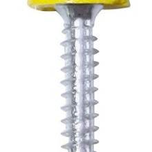 Number Plate Plastic Top Screws Pack Of 50 (SelfTap Screw & Cap) Colour Yellow