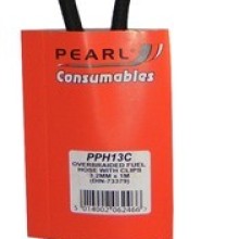 Rubber Fuel Hose & Clips Overbraided 1m (Fuel Hose Clips) Size 3.2mm